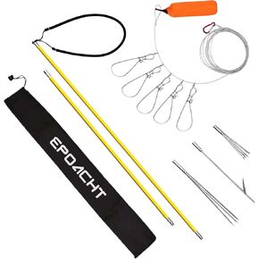 6 ft Pole Spear for Spearfishing – Hawaiian Sling Harpoon Kit with Fiberglass Shaft, Single Tip, 3-Prong, 5-Prong Heads & Fish Stringer – Complete Travel-Friendly Harspoon Set