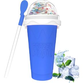 كوب صانع سلاشي - كوب عصير مجمد سريع سحري لصانع الآيس كريم المخفوق بالحليب محلي الصنع، كوب تبريد، كوب صانع سلاشي ذو طبقة مزدوجة، هدايا عيد ميلاد للأصدقاء والعائلة (CNEWBlue) in Kuwait
