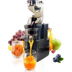 Cold Press Juicer Machines Slow Masticating High Yield Multi-Functional for Home Commercial Use Wide Feed Chute Pulp Separation (white)