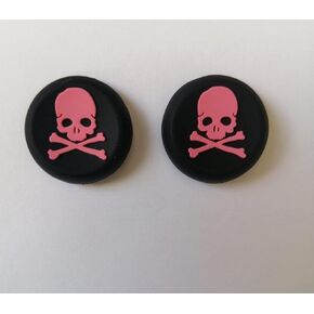 Pack of 2pc Soft Silicone Thumb Grip Stick Cap Cover Controller KeyCaps Grips For PS3, PS4,Xbox360, Xbox One & Xbox Series X S ( Pink Skulls )