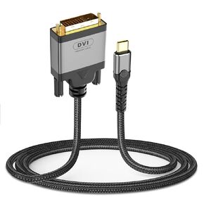 USB C to DVI Cable 6.6ft [Thunderbolt 3/4 Compatible, 1080P@60Hz] Type-C to DVI Adapter for MacBook Pro 2023, iPhone 15 Pro/Max, iPad Pro, Dell XPS 17, Surface Book 3, Galaxy S23/S24