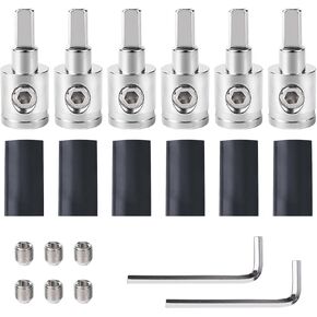 Amp Input Reducer 0 Gauge to 4 Gauge (6PCS) Car Stereo Audio AWG Pin Power Ground Wire Reducer 6PCS