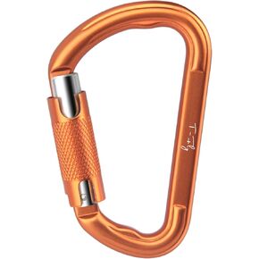 T-Fly Auto Locking Carabiner 27kn (6069 lbs) ، مقاطع Carabiner الشديدة المعتمدة من UIA لتسلقها ، أرجوحة ، رابلينج ، تسلق الجبال (Orange)