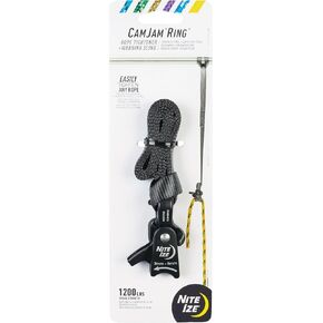 Nite Ize CamJam Ring Ring Tightener & 18" Webbing Sling - Features Pull-to-Tighten Lock & Quick-Release Lever - 400 lb Working Load Limit & 1200 lb Break Strength - Fits Ropes 3–9mm - Large