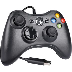 Y Team Wired Controller for Xbox 360, Wired Game Controller Gamepad Joystick USB for Xbox 360/Xbox 360 Slim/PC/Windows 7 8 10 11 with Dual Vibration (Black)