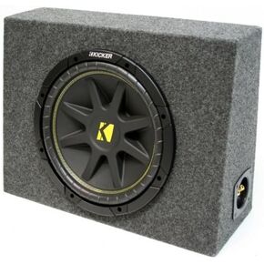 American Sound Connection ASC Package Single 12" Kicker Sub Box Regular Cab Truck 3/4 MDF Subwoofer Enclosure C12 Comp 300 Watts Peak