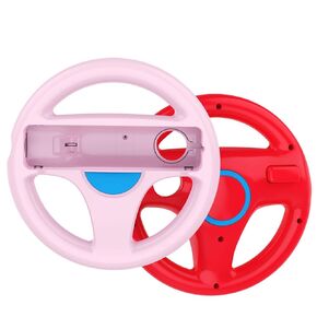 Wii steering wheel for Wii Mario Kart Racing Wheel for Wii U Remote Controller (Red and Pink)