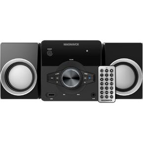 Magnavox MM442 3-Piece Top Loading CD Shelf System with Digital PLL FM Stereo Radio, Bluetooth Wireless Technology, and Remote Control in Black | Blue Lights | LED Display (Renewed)