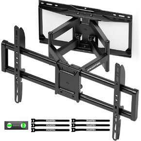 Montek Heavy Duty TV Wall Mount مقابل 37-90 بوصة تلفزيون يصل إلى 165 رطلاً ، وحمل 4x تم اختباره ، وحركة كاملة مع الأسلحة المفصلية المزدوجة ، والميل الخالي من الأدوات ، والدورة والتمديد ، و Vesa 200x100 إلى 600 × 400 ،