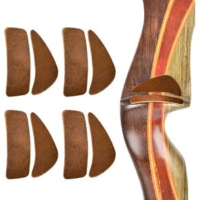 SPG Arrow Rest for Recurve Bow - 4 Pairs Fur Recurve Arrow Rest Adhesive Bow Shelf Rest Stick on Traditional Recurve Bow for Hunting Shooting Archery Practice