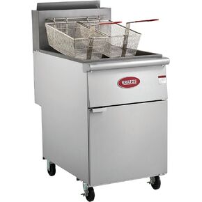 مقلاة غاز تجارية Kratos (البروبان السائل)-70-100 رطل ، 5 أنابيب تسخين ، 150،000 وحدة مقلية ، من الفولاذ المقاوم للصدأ مع سلال مقلاة (29Y-012-LP)