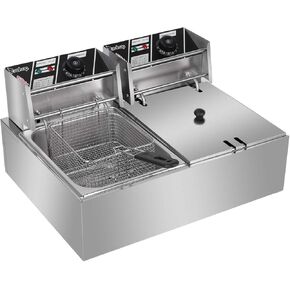 Winado 12.5Qt Electric Deep Fryer مع التحكم في الوقت وترشيح الزيت ، 11.8 لتر من الفولاذ المقاوم للصدأ مع كونترتوب مع التحكم في درجة الحرارة والسرقة والغط in Kuwait