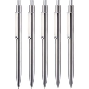 أقلام جل LINFANC 5 قطع أقلام حبر جل متوسطة النقطة 0.5 مم قلم جل معدني أقلام حبر أسود لتدوين اللوازم المدرسية أقلام سوداء سريعة الجفاف قلم حبر جل اللوازم المكتبية من الفولاذ المقاوم للصدأ in Kuwait