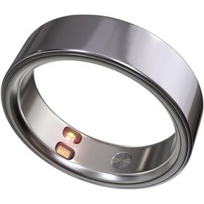 Smart Ring Health Tracker 5ATM Waterproof Sport Ring Exclusive Vibration Alerts Glossy Titanium Blood Oxygen/Sleep/Stress Monitor Women’s Cycle Prediction Compatible with iOS/Android Grey 9