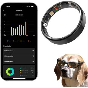 Ultra-Thin Smart Ring for Women&Men Fitness/Sleep/Stress/HR Tracker No Subscription iOS & Android Compatible 7 Day Battery Life (Silver, #11-64.6 mm/2.54 in)
