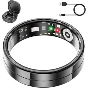 2025 Gesture Control Smart Ring for Men & Women, Free Subscription New Ultra-Thin Fitness Tracker, 24/7 Tracking of Activity Health, Sleep, Body Temperature, Android and iOS (Silver Size 8)