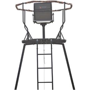 Guide Gear Heavy-Duty 20' Hunting Tripod Stand Climbing Elevated Swivel Hunt Seat Gear Equipment Accessories
