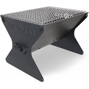 GasOne 15" Portable Charcoal Grill – Foldable BBQ Grill – Camping Grills for Backyard, Bonfire, Patio – Heavy-Duty Portable Fire Pit – Camp Cooking Gear