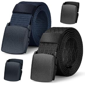 IronSeals 2 Pack Military Tactical Web Belt, Webbing Nylon Outdoor Web Belt with Plastic Buckle