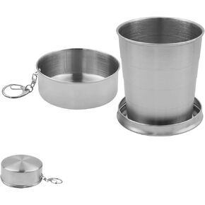 8.45oz Collapsible Travel Cup, Stainless Steel Folding Camping Cup for Hiking Picnic and other Outdoor Activities, 250ml