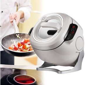 Automatic Cooking Machine, Auto Cooking Wok Fried Rice Machine, One-Click Smart Start, Three Speed Adjustable, 360 ° Automatic Rotation, with Smart Touch