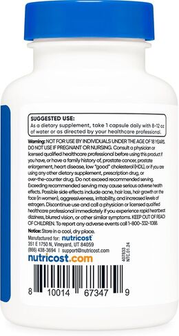 Nutricost Pregnenolone 30mg، 120 كبسولة - غير معدلة وراثيًا، خالية من الغلوتين، كبسولات نباتية in Saudi Arabia