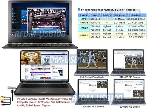 Universal Analog USB Cable TV Tuner with RCA A/V Input + DVR Software in Saudi Arabia