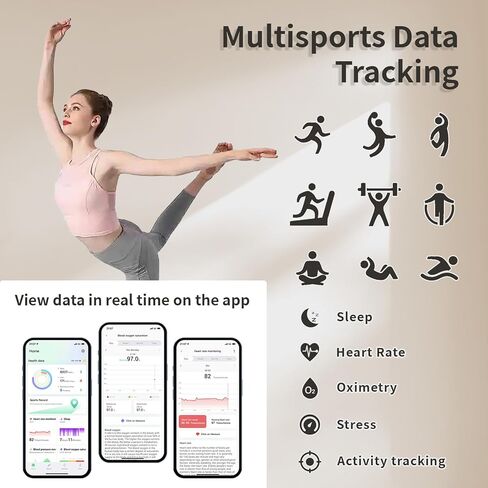 حلقة ذكية ، حلقة تعقب اللياقة البدنية للرجال/النساء ، حلقات ذكية رقيقة للغاية مع السعرات الحرارية/معدل ضربات القلب/أكسجين الدم/نوم ، لا توجد رسوم اشتراك ، 5atm مقاومة للماء (الذهب ، رقيقة للغاية-8#) in Kuwait