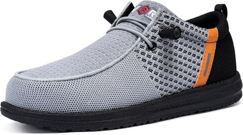LARNMERN Slip On Steel Toe Shoes Men Lightweight Comfortable Lounging Walking Sneakers Steel Toe Loafers in Kuwait