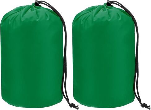Stuff Sack [2PCS] - Waterproof Outdoor Storage Sacks Use for Backpacking & Traveling & Hiking - [Dark Green-5 x 10 in/ 13 x 25 CM] Ultralight Drawstring Bags in Saudi Arabia
