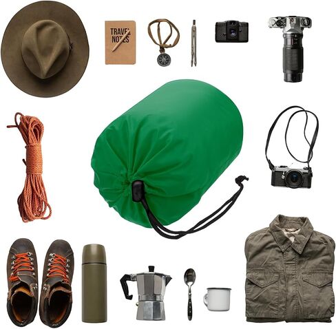 Stuff Sack [2PCS] - Waterproof Outdoor Storage Sacks Use for Backpacking & Traveling & Hiking - [Dark Green-5 x 10 in/ 13 x 25 CM] Ultralight Drawstring Bags in Saudi Arabia