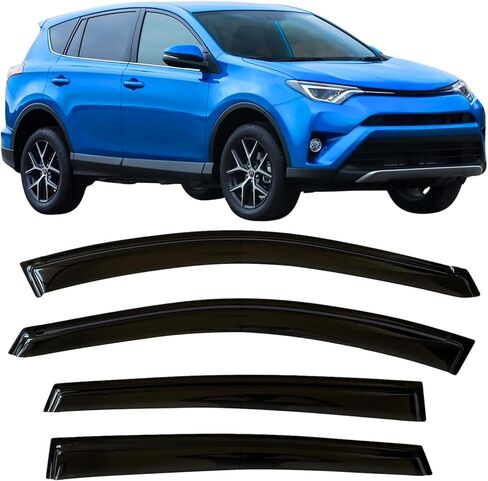 2013-2018 Side Window Deflector Visors for Toyota RAV4 LE XLE SE Limited Platinum Black Tinted Rain Guards 2014 2015 2016 2017 in Kuwait