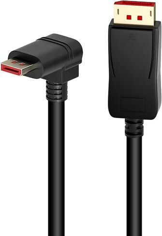 كابل Displayport بزاوية يمنى 1.4 كابل Displayport بزاوية يمنى، BolAAzuL كابل Displayport بزاوية 90 درجة V1.4 6FT/1.8M يصل إلى 8K/60 هرتز، 4K/144 هرتز مدعوم in Saudi Arabia