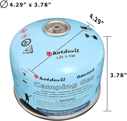 230 Grams Isobutane Fuel Canister (2 packs) Camping Stove Fuel Butane Propane Blend Isobutane Fuel Canister Camping Fuel Gas Canister Suitable for All Seasons Efficient and High Output in Kuwait