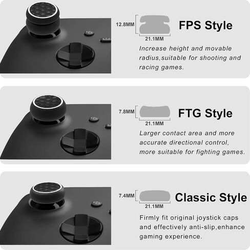 Thumb Grips Caps Performance Joystick Cover Controller for CQC FPS Games, Compatible with PS5, PS4, Xbox Series X/S, Xbox One, Switch Pro, 3 Pairs (6pcs) Silicone Diamond Grain Blue in Saudi Arabia