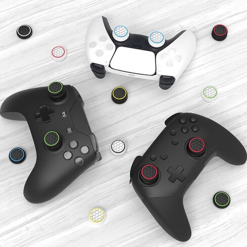 Thumb Grips Caps Performance Joystick Cover Controller for CQC FPS Games, Compatible with PS5, PS4, Xbox Series X/S, Xbox One, Switch Pro, 3 Pairs (6pcs) Silicone Diamond Grain Blue in Saudi Arabia