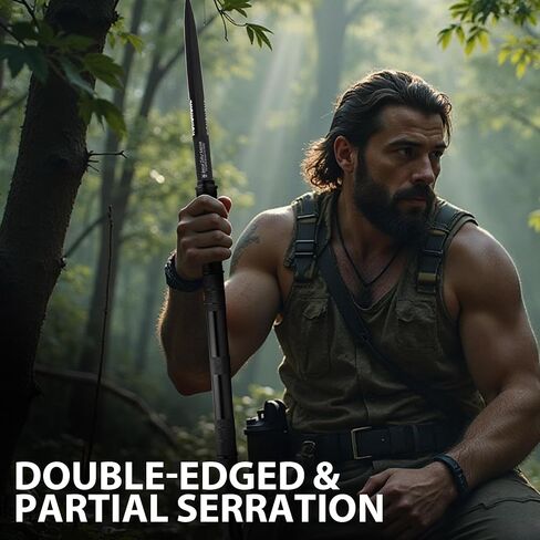 Amazon Jungle Survivor Break-Down Spear | Non-Reflective Finish 2Cr13 Stainless Steel Blade | Textured Steel Shaft | Zippered Carrying Case | Black Oxide Finish | Versatile | 45 1/2" Overall in Saudi Arabia