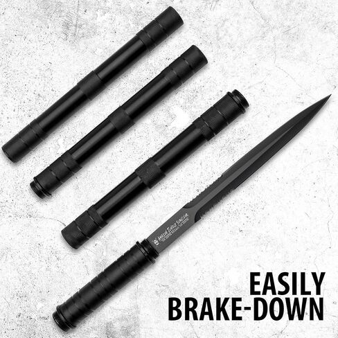 Amazon Jungle Survivor Break-Down Spear | Non-Reflective Finish 2Cr13 Stainless Steel Blade | Textured Steel Shaft | Zippered Carrying Case | Black Oxide Finish | Versatile | 45 1/2" Overall in Saudi Arabia