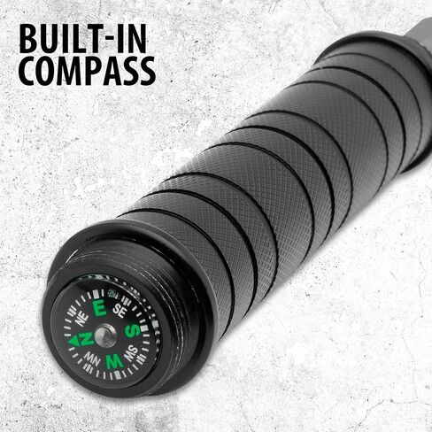 Amazon Jungle Survivor Break-Down Spear | Non-Reflective Finish 2Cr13 Stainless Steel Blade | Textured Steel Shaft | Zippered Carrying Case | Black Oxide Finish | Versatile | 45 1/2" Overall in Saudi Arabia