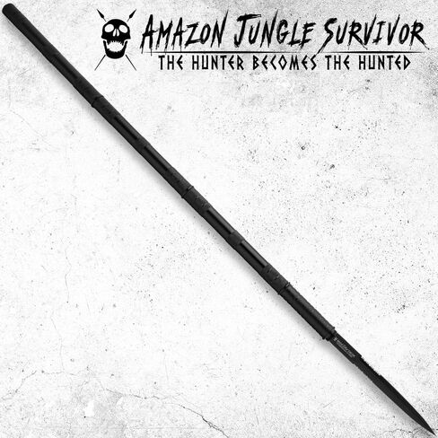 Amazon Jungle Survivor Break-Down Spear | Non-Reflective Finish 2Cr13 Stainless Steel Blade | Textured Steel Shaft | Zippered Carrying Case | Black Oxide Finish | Versatile | 45 1/2" Overall in Saudi Arabia