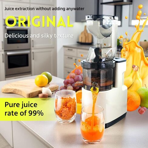 Cold Press Juicer Machines Slow Masticating High Yield Multi-Functional for Home Commercial Use Wide Feed Chute Pulp Separation (white) in Saudi Arabia