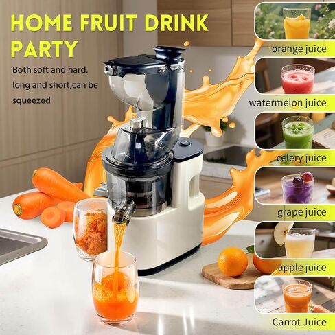 Cold Press Juicer Machines Slow Masticating High Yield Multi-Functional for Home Commercial Use Wide Feed Chute Pulp Separation (white) in Saudi Arabia