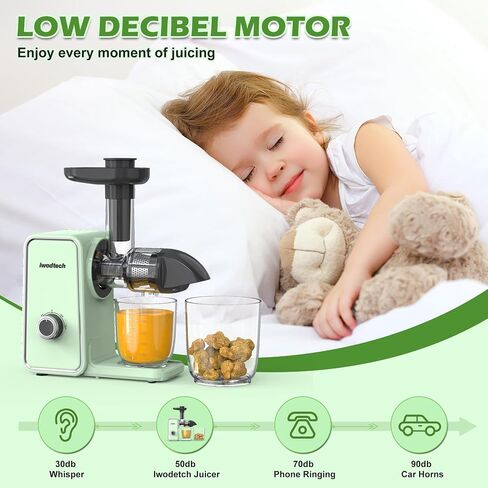 Cold Press Fruit Slow Masticating Juicer Machine BPA-Free with 2 Speed Modes Easy to Clean for Vegetable High Yield in Kuwait