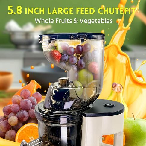 Cold Press Juicer Machines Slow Masticating High Yield Multi-Functional for Home Commercial Use Wide Feed Chute Pulp Separation (white) in Saudi Arabia
