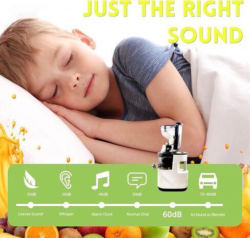 Cold Press Juicer Machines Slow Masticating High Yield Multi-Functional for Home Commercial Use Wide Feed Chute Pulp Separation (white) in Saudi Arabia