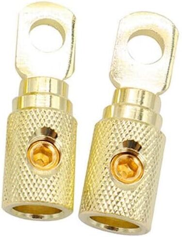 2PCS CAR CAR WIRE COUPLER TERMINAL CONNECTOR 0 4 8 GA GA GAUGE JOONER SCREW RING (0 AWG ، Silver) in Kuwait