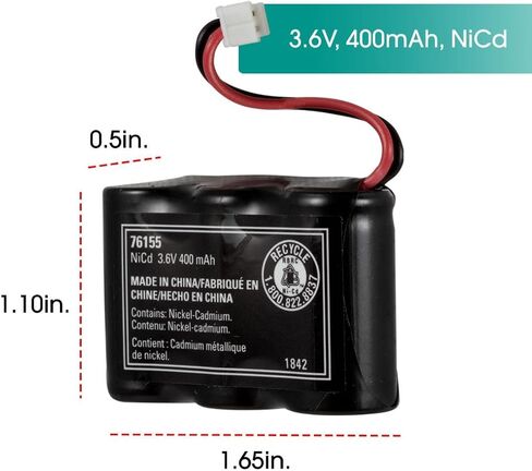 Power Gear Rechargeable Cordless Phone Battery, 3.6V, 700mAh Battery Pack, Nickel Metal Hydride, Cordless Phone Handset Compatible, 76154 in Saudi Arabia