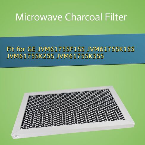 ميكروويف الفحم ومرشح الشحوم طقم من أجل GE Oven JVM6175EK5ES JVM6172SK5SS JVM6175SK5SS JVM6175YK5FS 3PCS SILVER in Kuwait