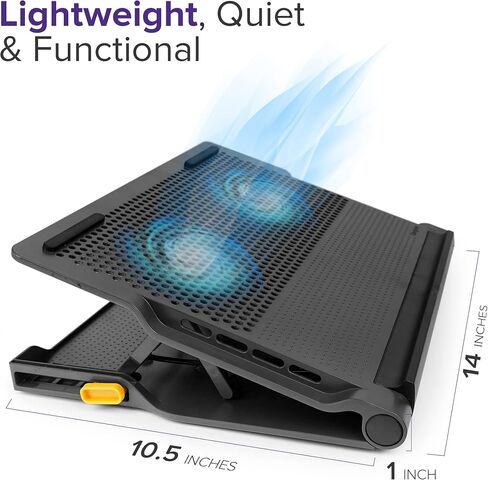 Targus 17 "Dual Fan Laptop Chill Mat Plus ، وسادة تبريد مريحة ، وحماية من الحرارة ، ومروحة كمبيوتر محمول USB 4 منافذ ، (AWE81US) in Kuwait