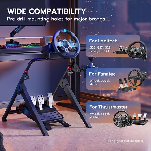 Ares Wing Sim Racing Wheel Stand ، قمرة القيادة المحاكاة للسباق القابلة للطي ، Formula و GT Sim Racing Cockpit متوافق مع Fanatec و Thrustmaster و Logitech و Moza و Racing Games على PS5 و PS4 و Xbox و PC in Kuwait